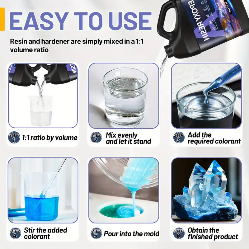 Crystal Clear Epoxy Resin Kit for DIY Crafts,Art, Jewelry