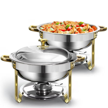 🍽️ PrimeHostTM Chafing Dish Buffet Set – 58% OFF | Stainless Steel Food Warmer with Crystal Lid | 5QT Party Catering Chafer 🥂