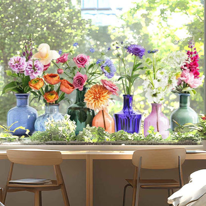 💐Colorful Floral Bouquet Window Sticker🖼️(Cut to size freely)
