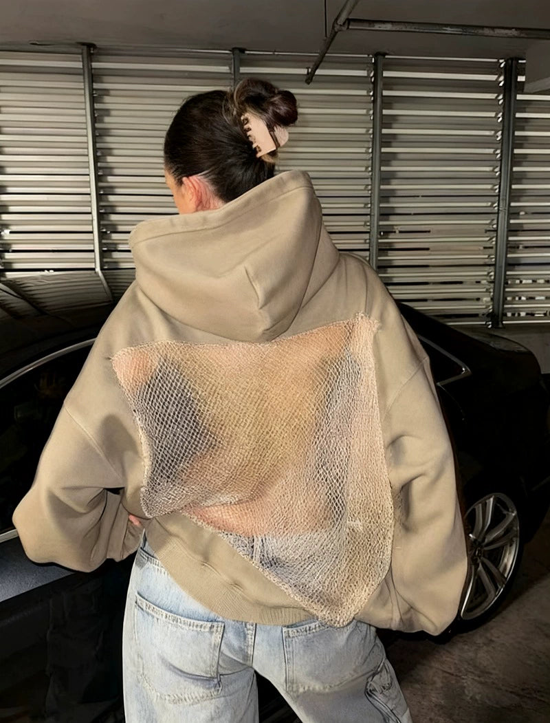 💥 50% OFF Final Sale – Crystal Mesh Hoodie ✨