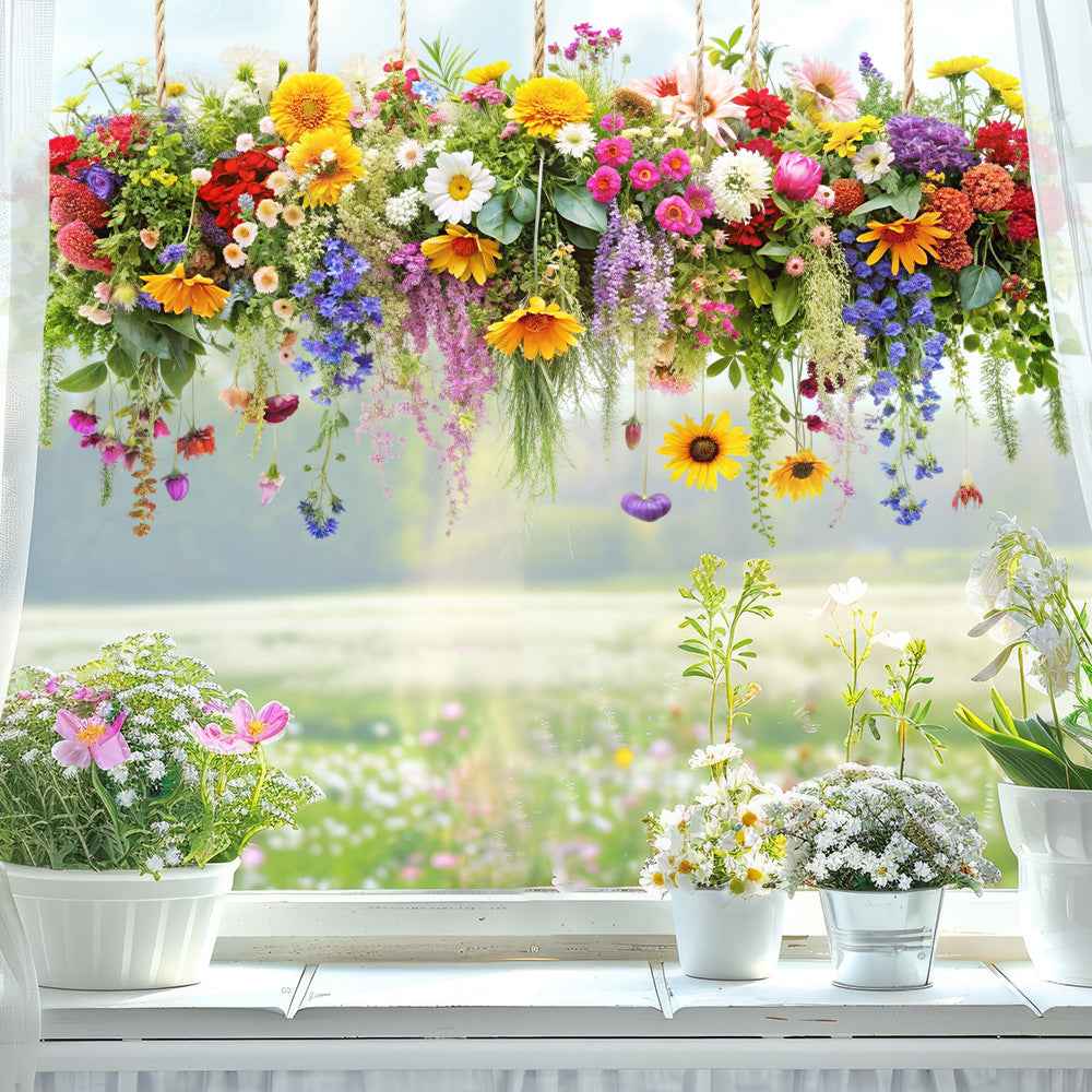 💐Colorful Floral Bouquet Window Sticker🖼️(Cut to size freely)