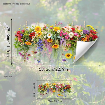 💐Colorful Floral Bouquet Window Sticker🖼️(Cut to size freely)