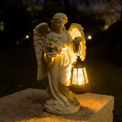 🕊️ Solar Angel Flower Bouquet Garden Statue | Waterproof Outdoor Decor & Accent Light