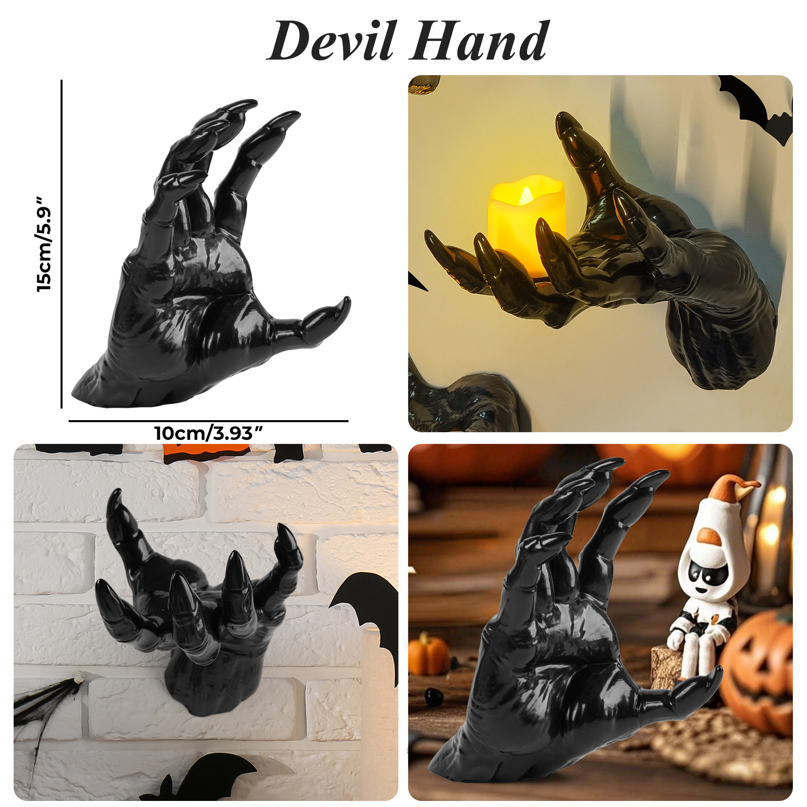 Wall Mounted Creepy Reaching Hands - Life-Sized Gothic Candle Holders