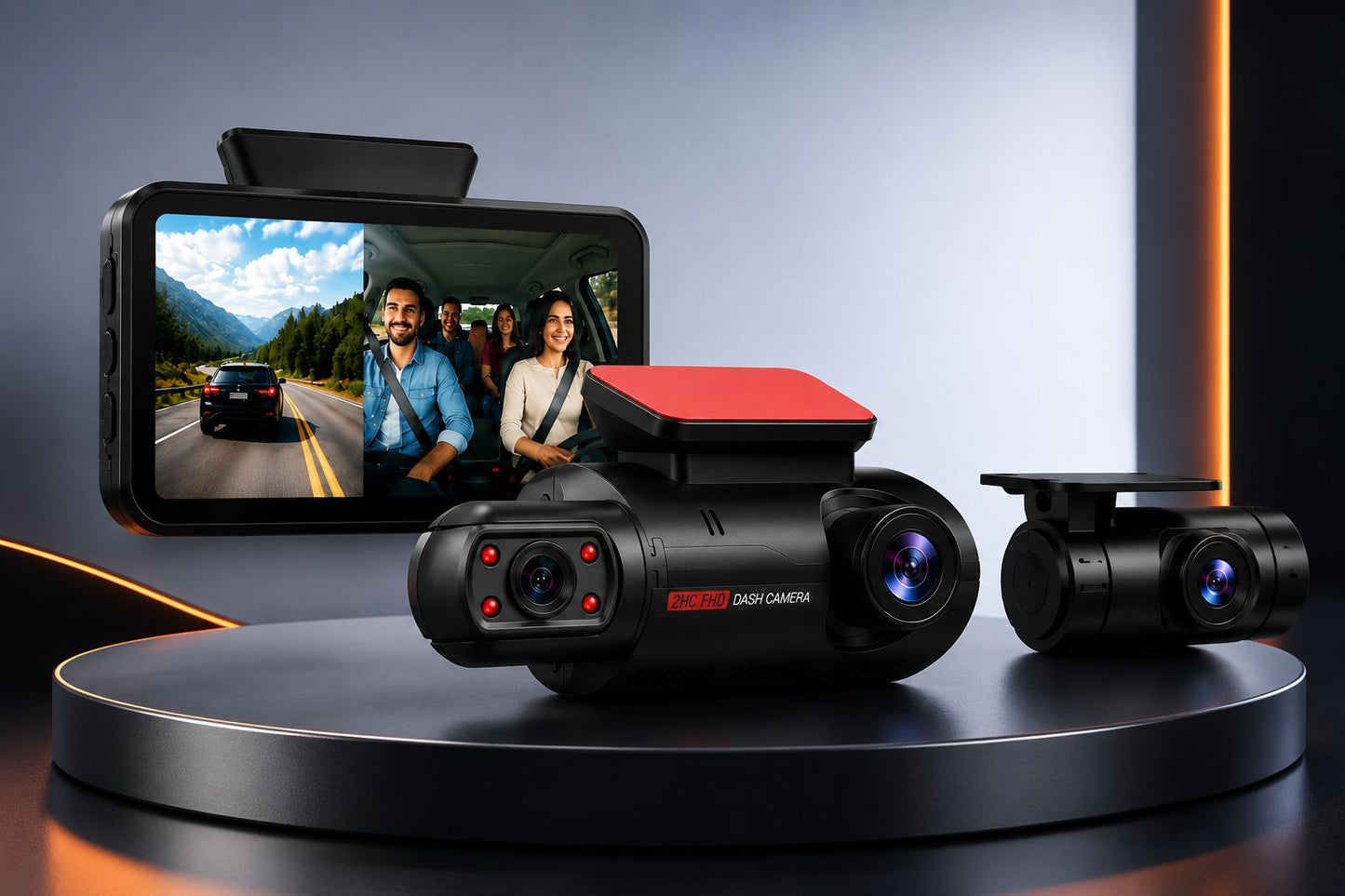 1080P Dual-Lens Dash Cam | Front & Interior Camera with G-Sensor