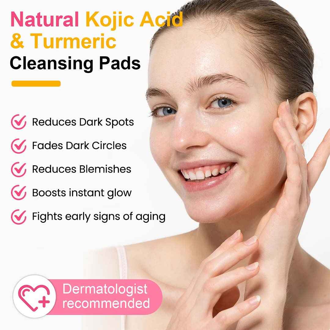 Visible brightening✨Turmeric & Kojic Acid Cleansing Pads💖