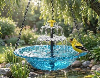 🐦 Solar Bird Bath Fountain | Hanging Cascade Garden Decor