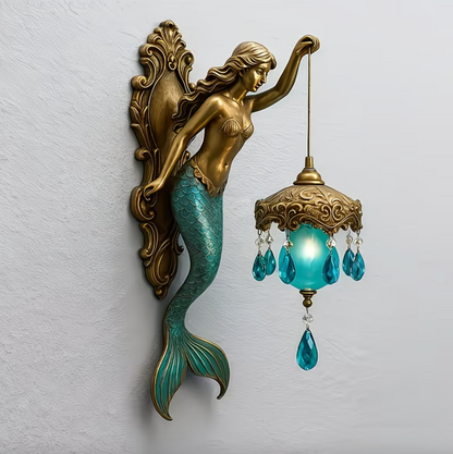 🧜‍♀️ Vintage Mermaid Glow Wall Lamp – Magical Ocean-Inspired Night Light for Cozy Home Décor ✨
