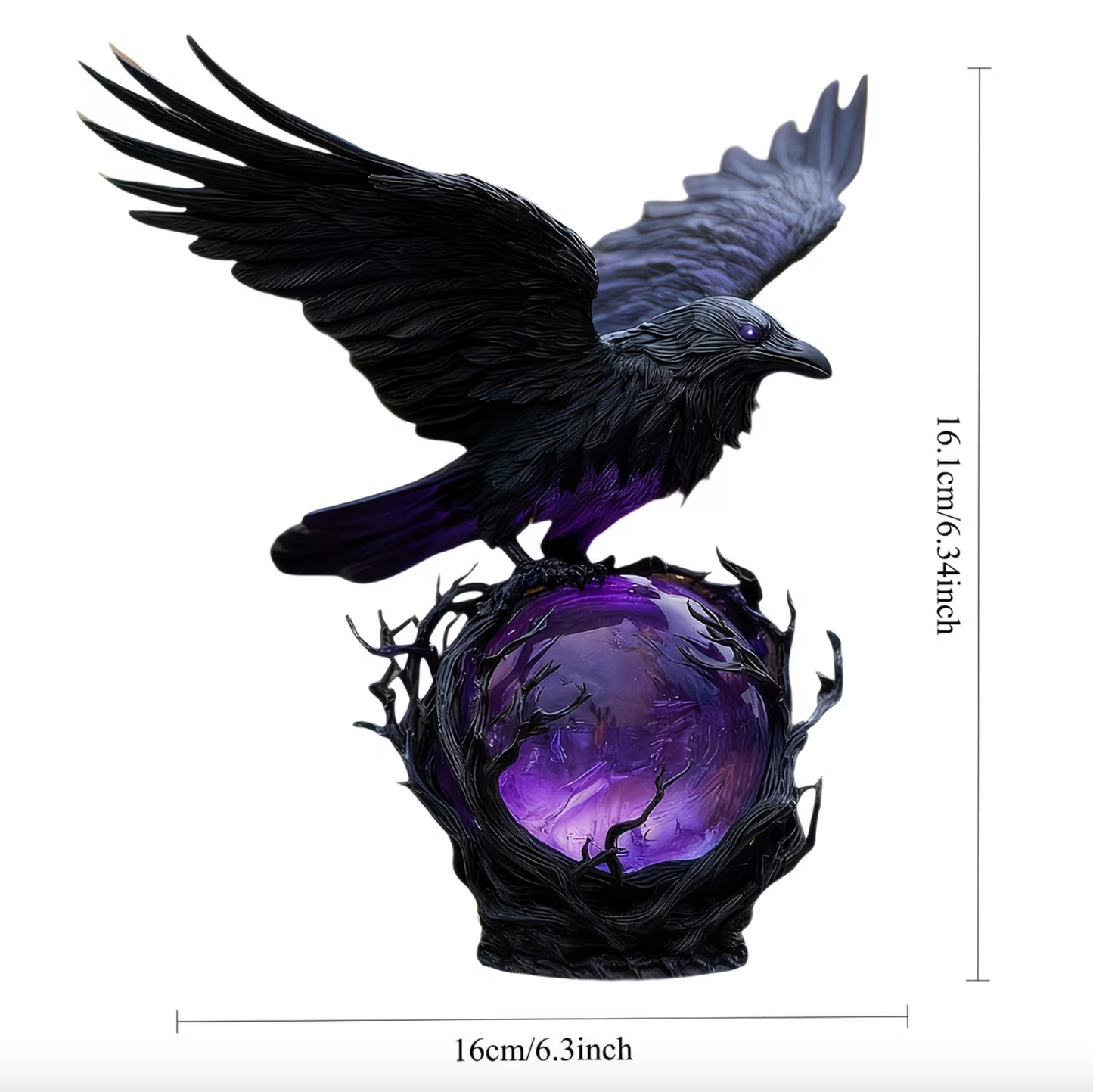 🖤 Nocturne Raven Orb Lamp, Gothic Style Decorative Orb Light, Artistic Table Lamp, Unique Father’s Day Gift for Home, Study & Bar Decoration