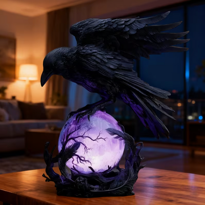 🖤 Nocturne Raven Orb Lamp, Gothic Style Decorative Orb Light, Artistic Table Lamp, Unique Father’s Day Gift for Home, Study & Bar Decoration