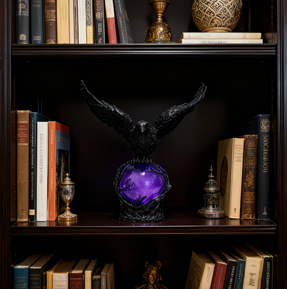 🖤 Nocturne Raven Orb Lamp, Gothic Style Decorative Orb Light, Artistic Table Lamp, Unique Father’s Day Gift for Home, Study & Bar Decoration