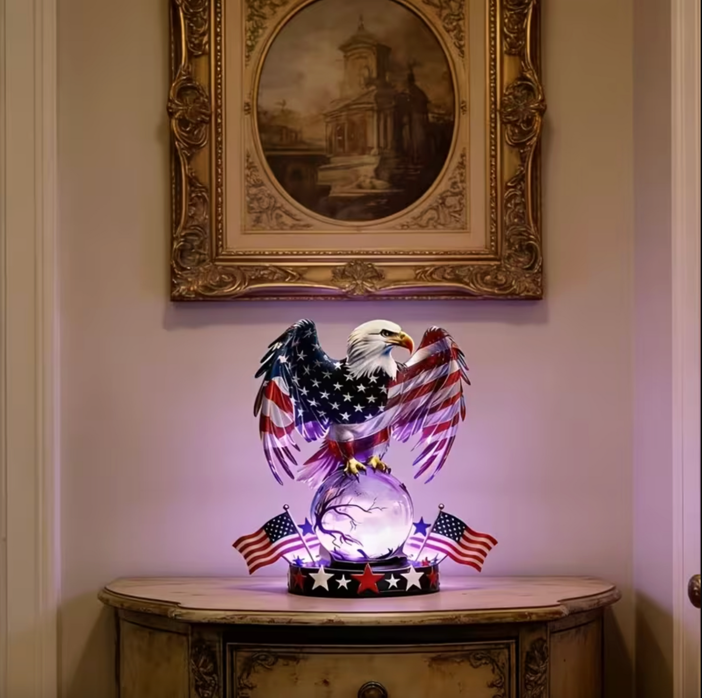 🔥LAST DAY 50% OFF💖🇺🇸 Freedom Eagle Patriotic LED Table Lamp – American Pride Decor
