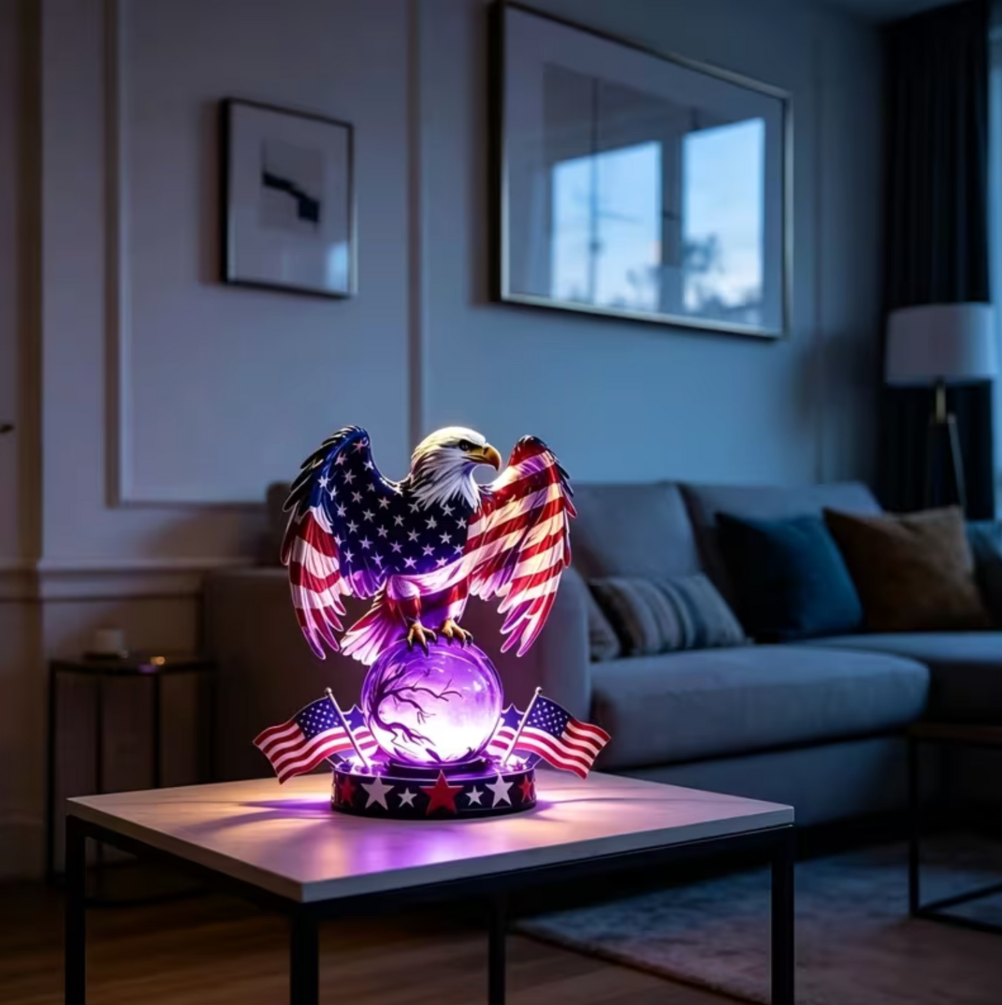 🔥LAST DAY 50% OFF💖🇺🇸 Freedom Eagle Patriotic LED Table Lamp – American Pride Decor