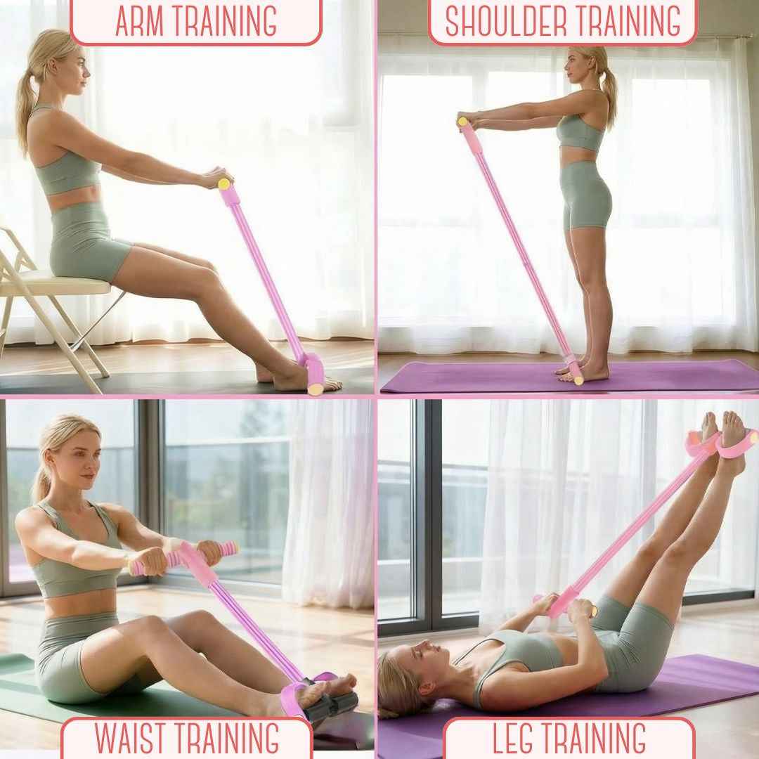 🔥Last Day Promotion 🤩| 💪6-Tube Resistance Band Trainer – Full Body Workout Anywhere🏋️🤸
