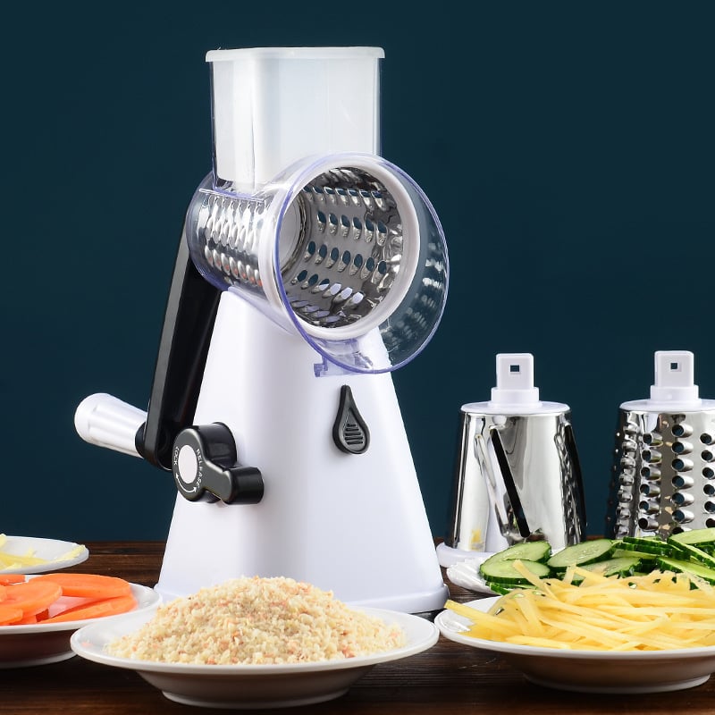 Multifunctional Rotary Vegetable Slicer – Hand Crank Cheese Grater & Veggie Cutter