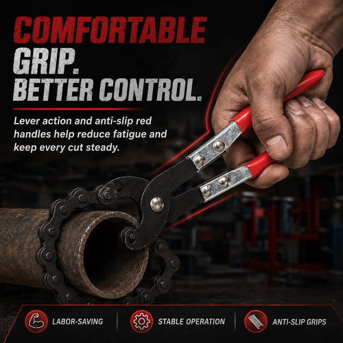 🔥HOT SALE🔥Professional Chain-Style Exhaust & Pipe Cutter – 3/4" to 3-1/4" (19mm-76mm) Capacity for Exhaust Systems, Copper, PVC, Iron, and Aluminum