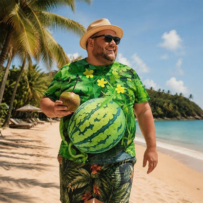 Funny 3D Watermelon Graphic T-Shirt for Men & Women – Summer Fruit Print Casual Short Sleeve Tee, Novelty Gift Shirt