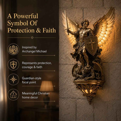 🔥 Divine Archangel Wall Light | A Symbol of Protection & Faith