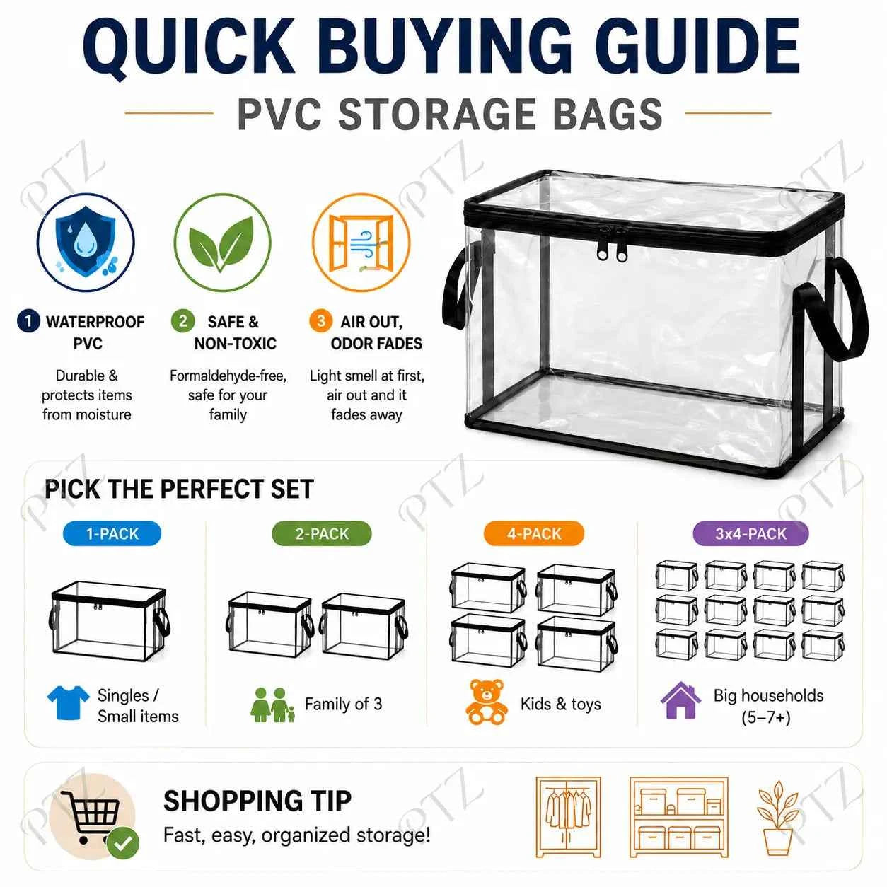 ✨ Large Capacity Storage Bag | Clothes & Blanket Organizer