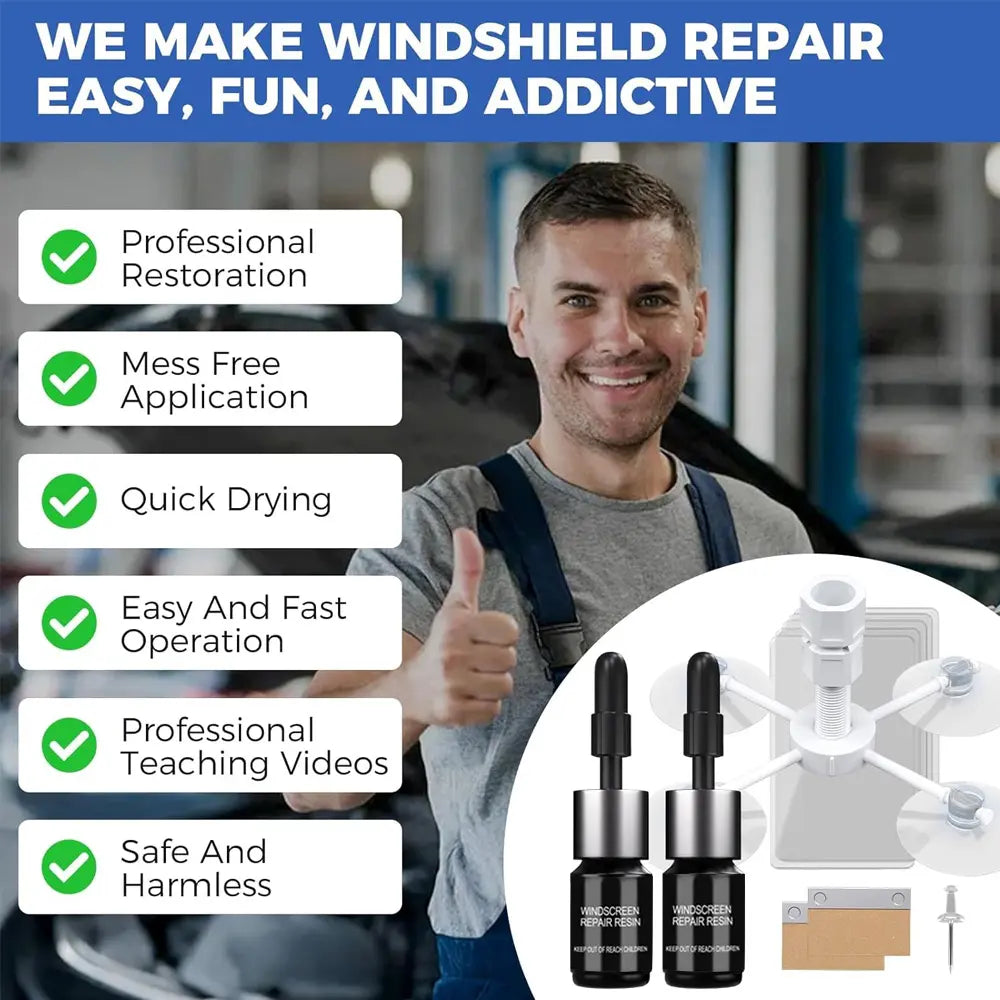 🚗 Windshield Crack Repair Kit | Nano Glass Repair Liquid