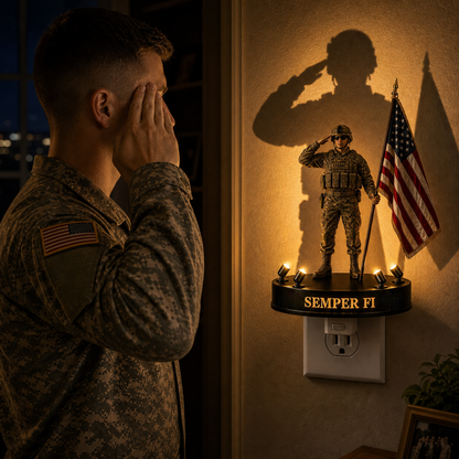 🎖️To Someone Unforgettable- U.S. Marine Corps Semper Fi Shadow Night Light