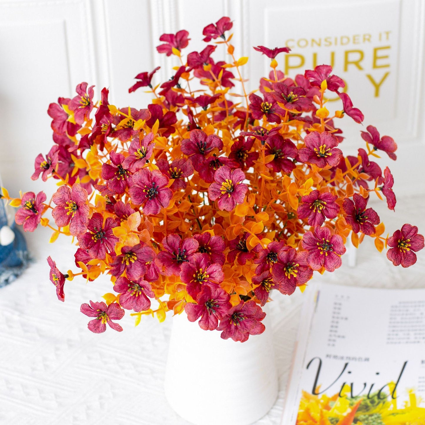 Fall Artificial Flower Halloween 12pcs, UV Resistant Colorful Fake Flower🍂