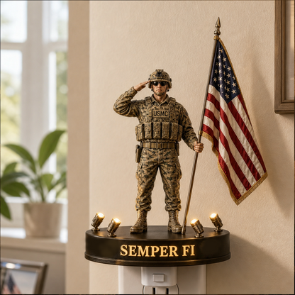 🎖️To Someone Unforgettable- U.S. Marine Corps Semper Fi Shadow Night Light