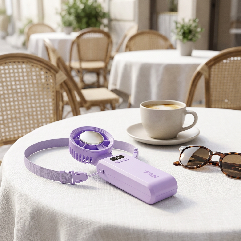Upgraded Handheld Portable Turbo Fan with Ice Cooler & Variable Speed