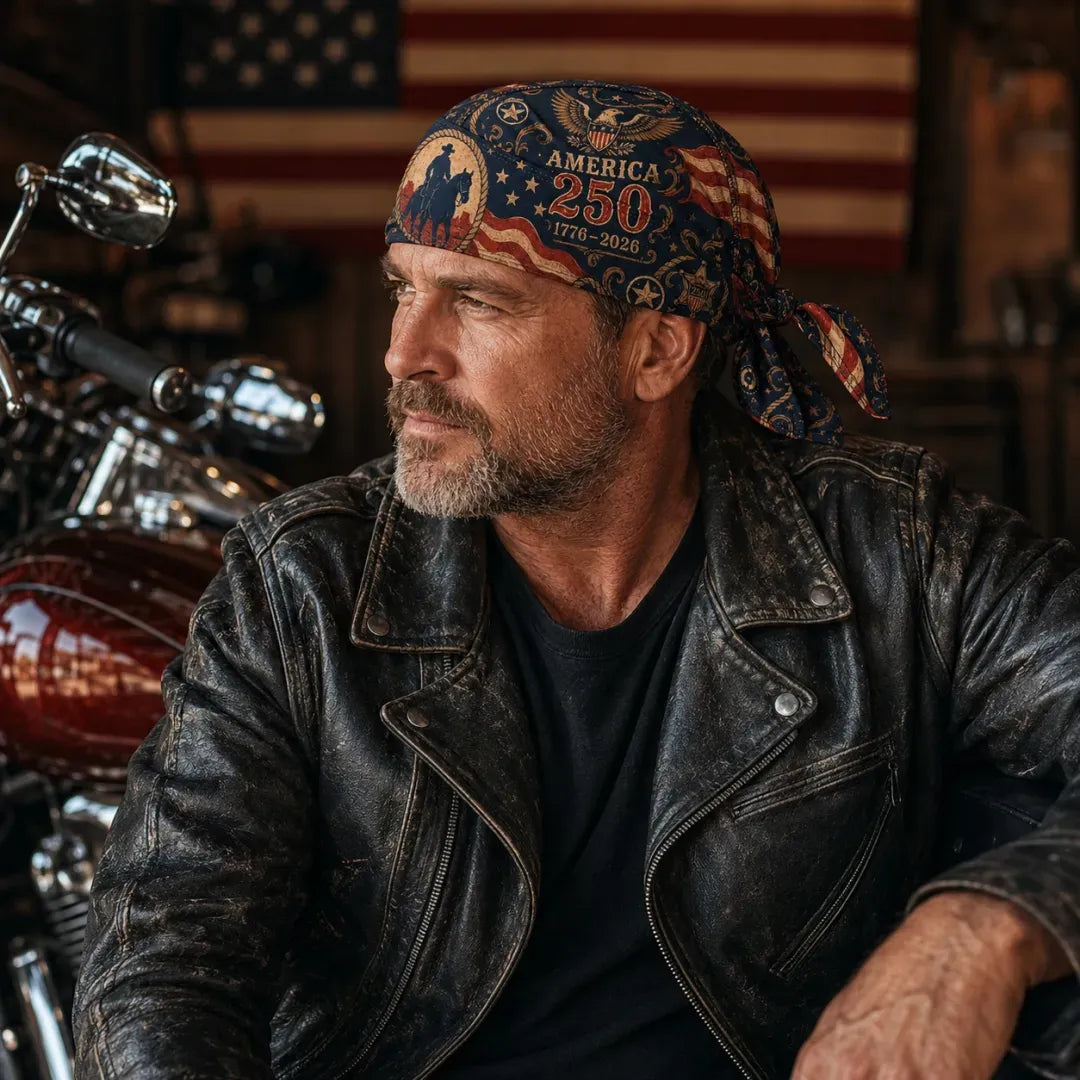 🚨FLASH SALE - 🎖️America 250 Tribute Biker Do Rag(✨Moisture-Wicking All-Day Comfort}