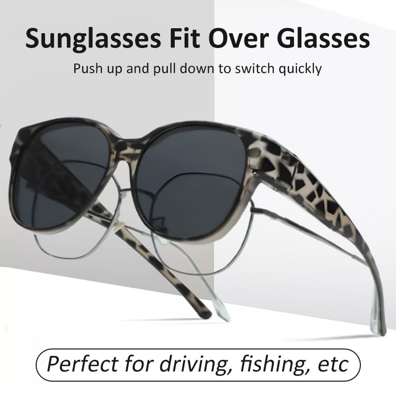 🎉BUY 1 GET 1 FREE 😎 Wraparound Cat-Eye Over Glasses Sunglasses – Full-Cover UV400 Shield Shades for Daylong Comfort 🕶️