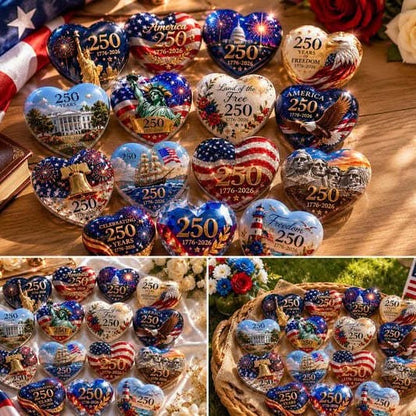 💥🗽America's 250th Anniversary Heart Ornament Collection 🎁 Limited Edition Keepsakes