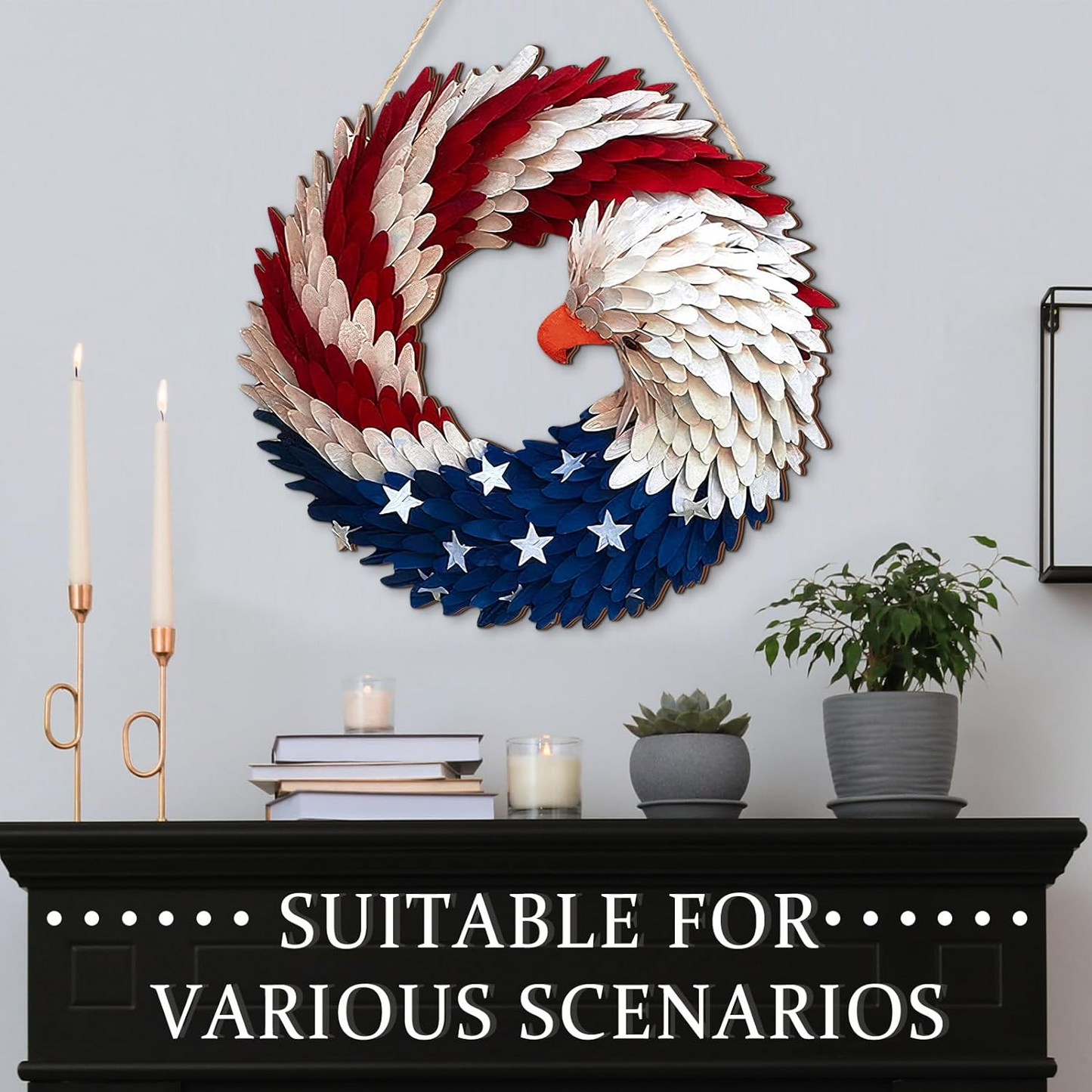 🔥Handmade U.S Eagle 250th Anniversary Patriotic Wreath💖Not for Decoration, Made for Remembrance