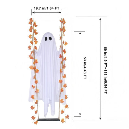 🎃 Floating Ghost Swing – Lighted Halloween Porch & Tree Decor