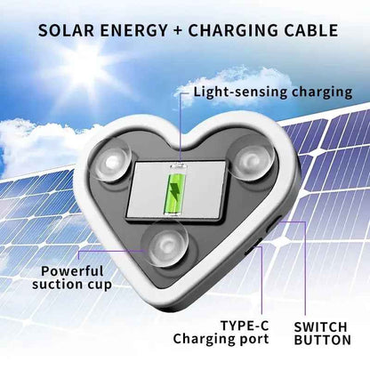 🔥 Solar Powered Wireless LED Heart Shape C-Pillar Neon Light