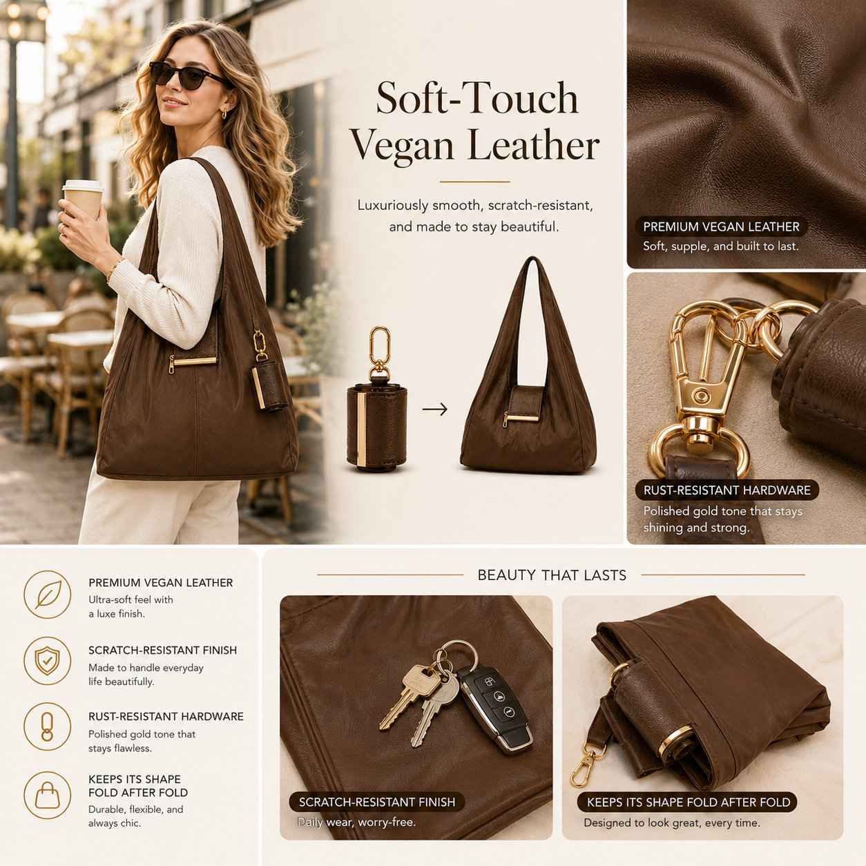 👜 2-in-1 Transformable Charm Tote Bag – Compact Keychain to Spacious Everyday Bag