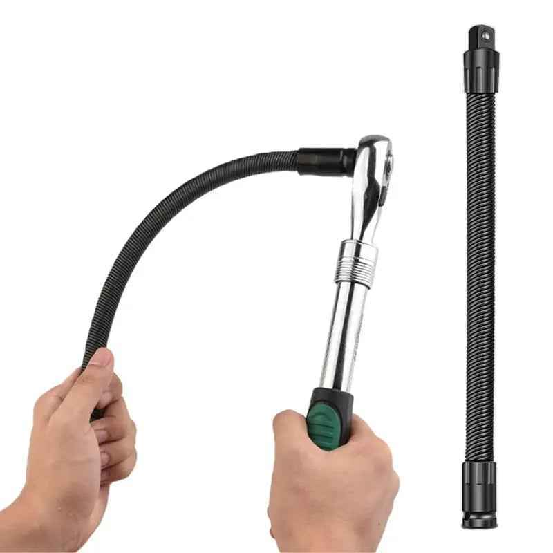Flexible torque extension rod 360 articulation for hard to reach bolts