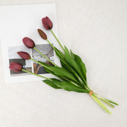 Last Day Promotion! 🔥Outdoor/Indoor UV Resistant & Waterproof Faux Tulip Bouquet 10Pcs Artificial Flower Decor ✅