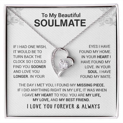 💖 To My Beautiful Soulmate Necklace | Gift for Your Loved One