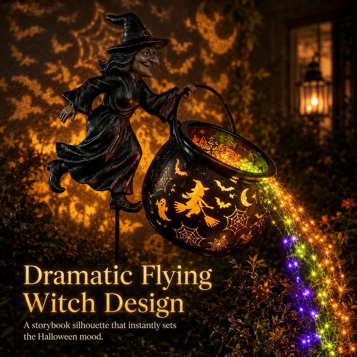 🧙‍♀️ Magical Witch Cauldron Garden Light 🎃 The Halloween Decoration Everyone Loves