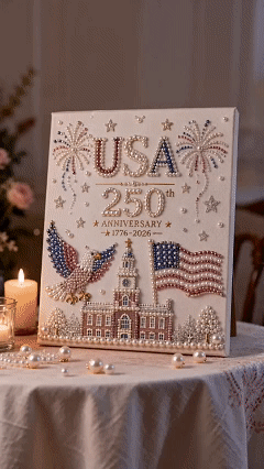 🔥Hot Sale 50% OFF-🥳 🇺🇸 USA 250th Anniversary DIY Pearl Painting Kit ✨❤️‍🔥