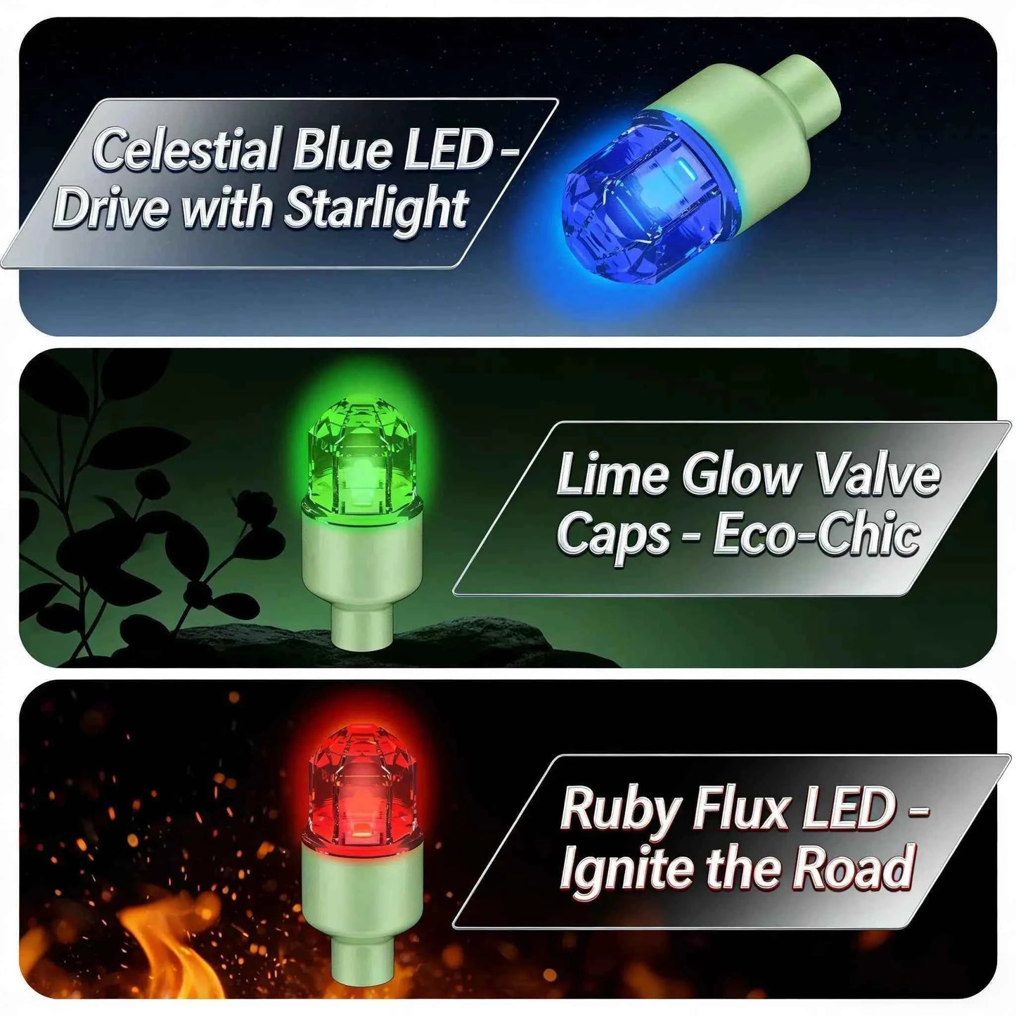 🚗 LED Wheel Light Valve Caps | Waterproof Vibration-Sensitive Glow