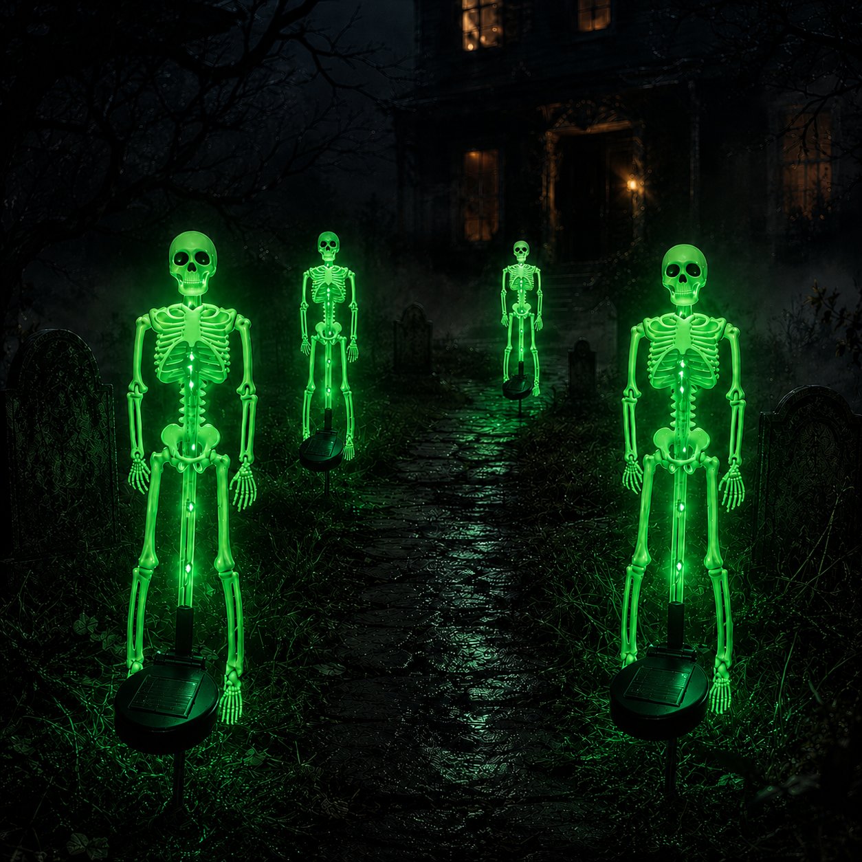 Turn Your Yard Into A Spooky Skull Path 💀🌙 Halloween Solar Garden Lights