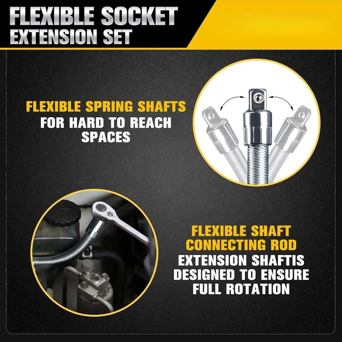 ⚙️ 1/2 Inch Socket Wrench Kit | Flexible Connecting Rod Tools
