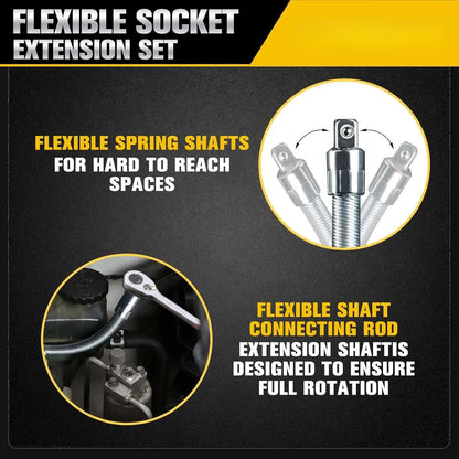 ⚙️ 1/2 Inch Socket Wrench Kit | Flexible Connecting Rod Tools