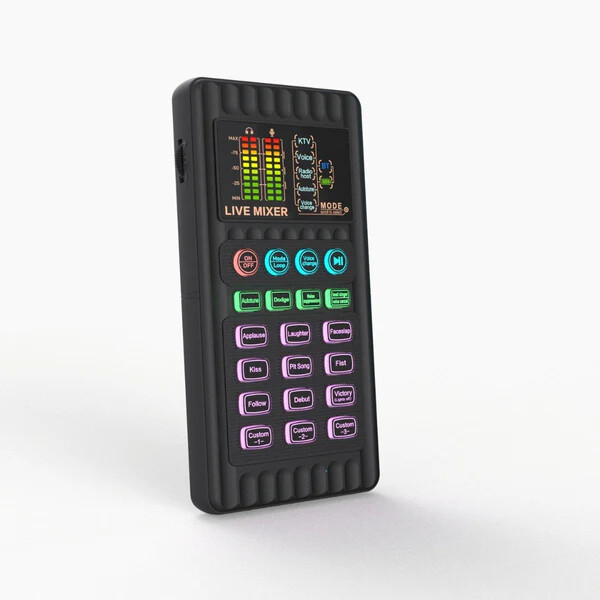 🎤 Portable Live Sound Card & Voice Changer | Multi-Functional Audio Mixer for Streaming, Gaming & Recording