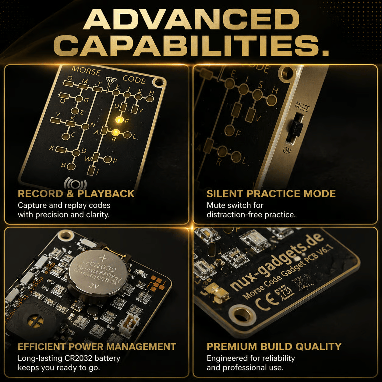 🔥 📟 Morse Code Trainer Card Pro (LED Edition)