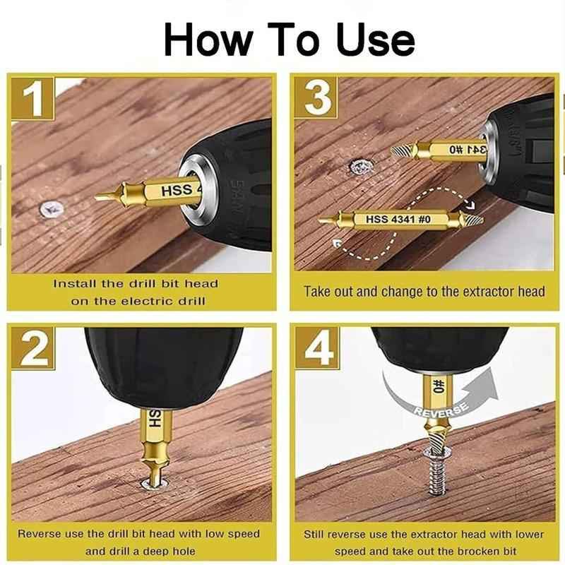 🔥🛠️ Stripped Broken Screw Remover, 🔩6 Counts Set Easy Out Bolt Extractor