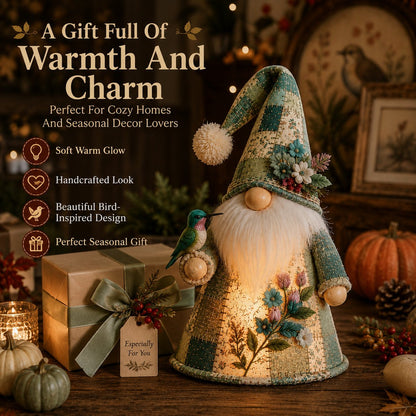 HOT SALE 49% OFF – 🐦 Patchwork Bird Gnome Light Collection | Warm Glowing Tabletop Decor with Farmhouse Patchwork Details for Mantels, Shelves & Holiday Gifts
