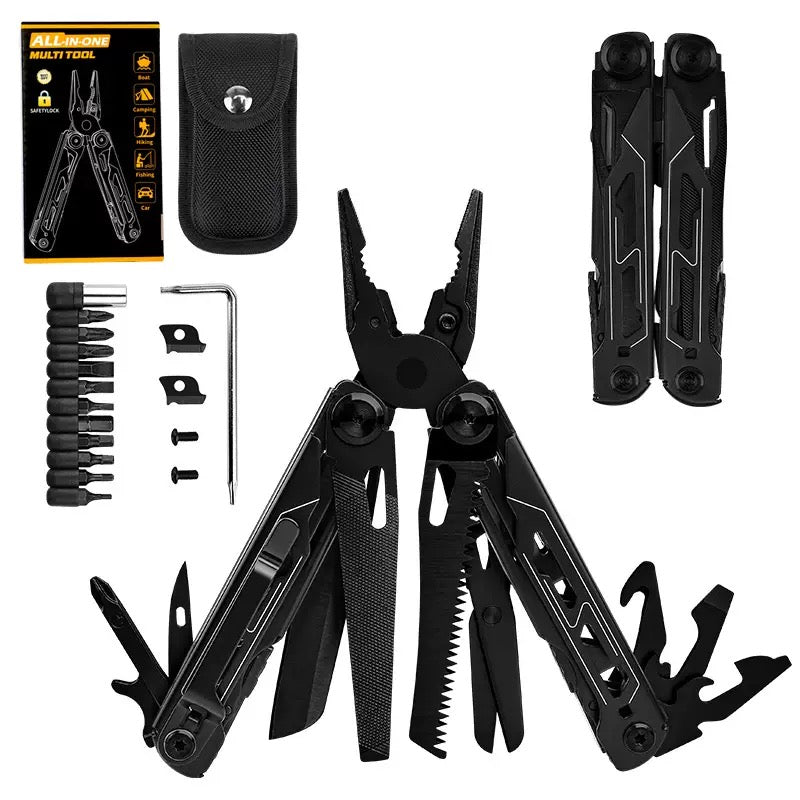 28-in-1 Multitool with Large Scissors | Compact Outdoor Tool for Camping & Repairs