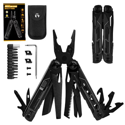 28-in-1 Multitool with Large Scissors | Compact Outdoor Tool for Camping & Repairs